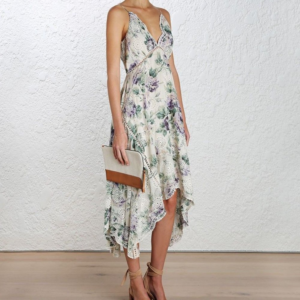 Zimmermann Lucia Embroidered Floral Dress Size 0